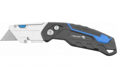 Складной нож HOEGERT TECHNIK с трапециевидным лезвием, в комплекте 3 запасных лезвия HT4C639  ― HOEGERT