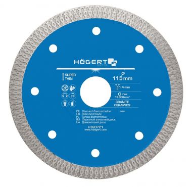 Диск отрезной для плитки 115 х 1,2 х 22,2 мм HOEGERT HT6D721 ― HOEGERT