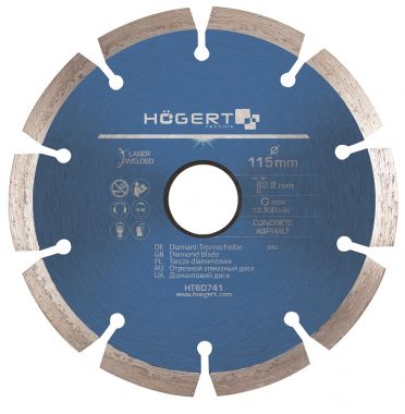 Диск отрезной алмазный 125 х 2,2 х 22,2 мм, turbo, laser welded HOEGERT HT6D742 ― HOEGERT
