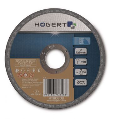 Диск отрезной по нержавеющей стали 115 х 1,0 х 22,23 мм HOEGERT HT6D606 ― HOEGERT