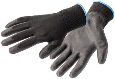 Перчатки рабочие полиуретановые, черные, размер 7 HOEGERT HT5K217 ― HOEGERT