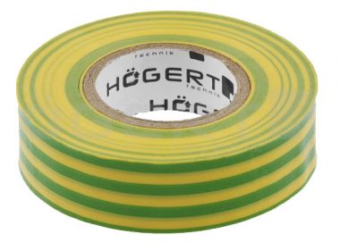 Изоляционная лента желто-зеленая PVC HOEGERT HT1P286 ― HOEGERT