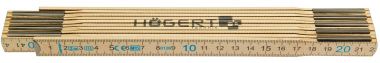 Метр складной деревянный 2 м, 10 частей, усиленные крепления HOEGERT HT4M262 ― HOEGERT
