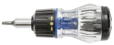 Отвертка 100 мм с реверсивной рукояткой и сменными насадками 8 шт. HOEGERT HT1S214 ― HOEGERT