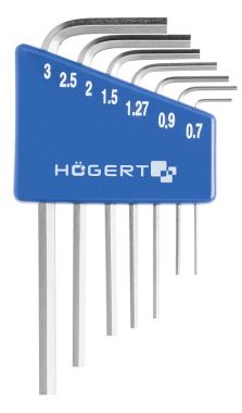 Набор шестигранных Г-образных ключей  0,71-3 мм, CrV , 7 шт. HOEGERT HT1W800 ― HOEGERT